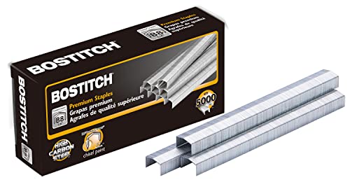 Bostitch Office B8 PowerCrown 0.25 Inch Staples, Pack of 5,000 Staples (STCRP21151/4), Silver