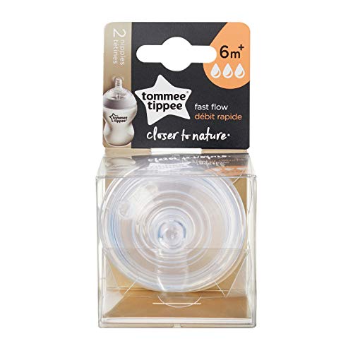 Tommee Tippee Closer to Nature Extra Slow Flow Baby Bottle Nipples, 0m+ – 2pk