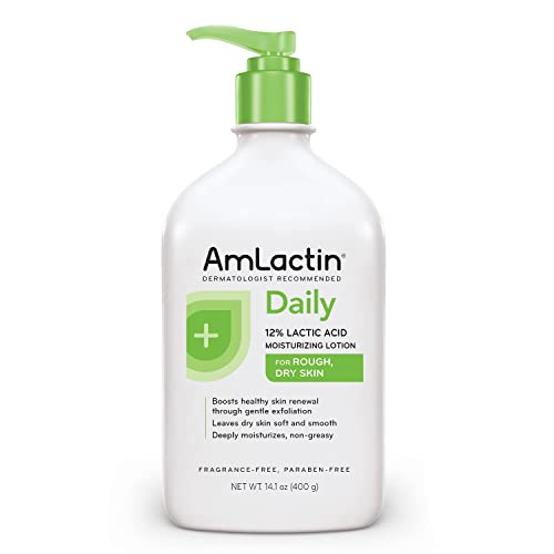 AmLactin Daily Moisturizing Lotion for Dry Skin – 7.9 oz Pump Bottles (Twin Pack) – 2-in-1 Exfoliator-Body Lotion with 12% Lactic Acid, Dermatologist-Recommended (Packaging May Vary)