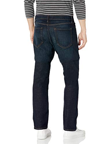 Amazon Essentials Men's Athletic-Fit Stretch Jean, Dark Indigo/Rinsed, 34W x 32L