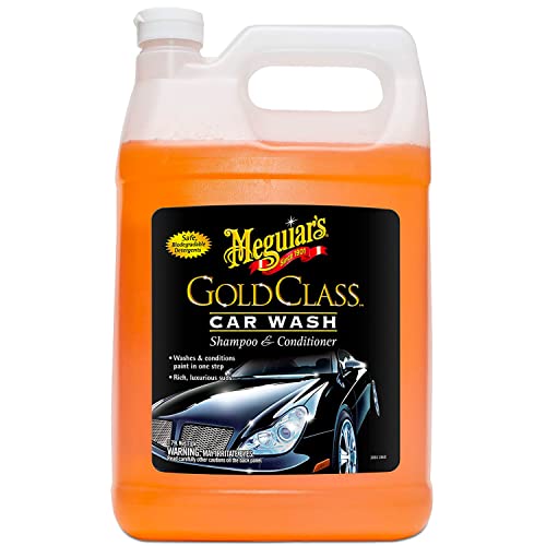 Meguiars Gold Class Car Wash, Ultra-Rich Car Wash Foam Soap and Conditioner for Car Cleaning, Car Paint Cleaner to Wash and Condition in One Easy Step, 1 Gallon