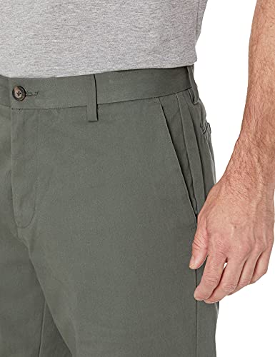 Amazon Essentials Men's Classic-Fit Wrinkle-Resistant Flat-Front Chino Pant (Available in Big & Tall), Olive, 35W x 30L