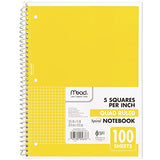 Mead Spiral Notebook, 1-Subject, Graph Ruled Paper, 7-1/2" x 10-1/2", 100 Sheets, Blue (05676AY7)