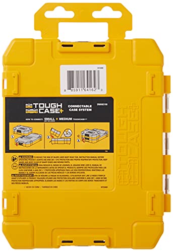 DEWALT TSTAK Tool Box, 8-Compartments, Clear Lid Organizer, Side Latches for Easy Connection, Removable Compartments for Small Tools and Accessories(DWAN2190),Yellow