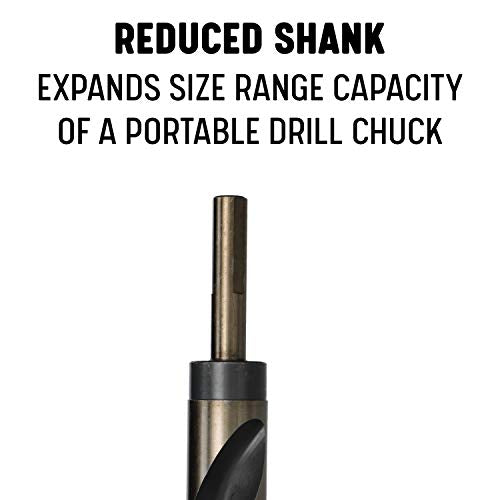Drill America 1-1/2" Reduced Shank High Speed Steel Black & Gold KFD Drill Bit with 1/2" Shank, KFD Series