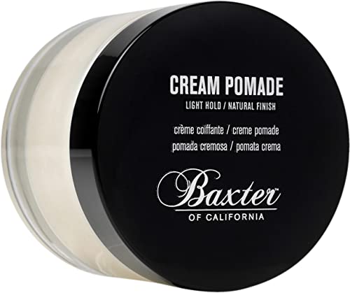 Baxter of California Cream Pomade for Men and Women, Natural Finish, Light Hold, Barbershop Quality, Smooths Classic Looks, Perfect for Texturizing Straight or Wavy Hair, 2 Ounce