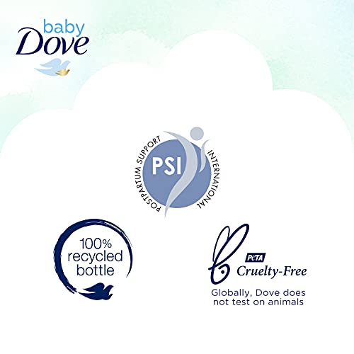 Baby Dove Sensitive Skin Care Baby Wash For Baby Bath Time Fragrance Free Moisture Fragrance Free and Hypoallergenic, Washes Away Bacteria 20 oz