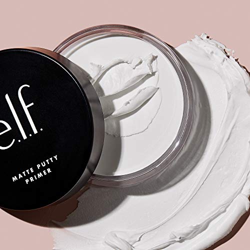 e.l.f., Matte Putty Primer, Skin Perfecting, Lightweight, Oil-free formula, Mattifies, Absorbs Excess Oil, Fills in Pores and Fine Lines, Soft, Matte Finish, All-Day Wear, 0.74 Oz