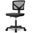 Sweetcrispy Grey Desk, Armless, Computer Home Office Low-Back Mesh Task Swivel Rolling Chair No Arms for Small Space with Lumbar Support