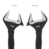 Amazon Basics Plumbing Adjustable Wrench with Soft Grip, Wide Mouth, 6 inch x 2.50 inch x 0.6 inch