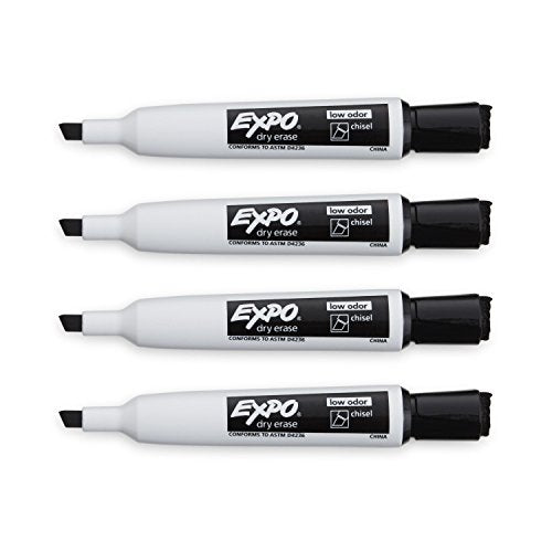 EXPO Magnetic Dry Erase Markers with Eraser, Chisel Tip, Assorted, 8 Count