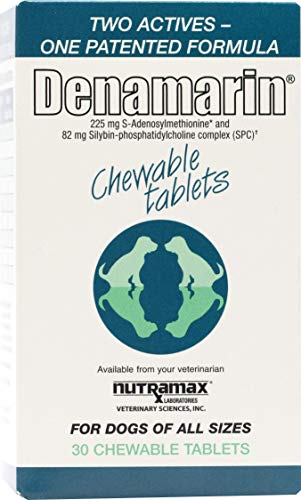 Nutramax Denamarin Liver Health Supplement for Dogs, With S-Adenosylmethionine (SAMe) and Silybin, 30 Chewable Tablets