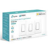 Kasa Smart Light Switch HS200P3, Single Pole, Needs Neutral Wire, 2.4GHz Wi-Fi Light Switch Works with Alexa and Google Home, UL Certified, No Hub Required, 3 Count -Pack of 1 , White