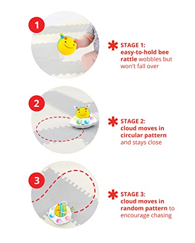 Skip Hop Baby Crawl Toy 3-Stage Developmental Learning Crawling Infant Toy, Explore & More Follow-Me Bee