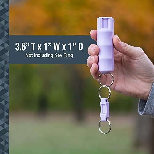 SABRE Defense Spray with Quick Release Key Ring, 25 Bursts,10-Foot (3 Meters)Range, 3-in-1 Formula Contains Pepper Spray,CS Military Tear Gas and UV Marking Dye,Twist Lock Safety, 2 Count (Pack of 1)