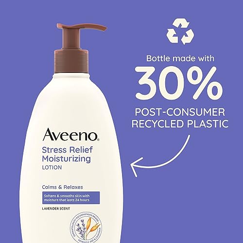 Aveeno Stress Relief Moisturizing Body Lotion with Lavender, Natural Oatmeal and Chamomile & Ylang-Ylang Essential Oils to Calm & Relax, 33 fl. oz