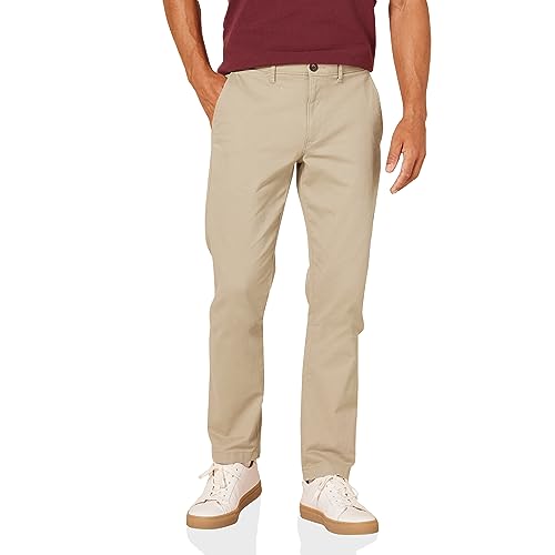 Amazon Essentials Men's Slim-Fit Casual Stretch Khaki Pant, Olive, 31W x 32L