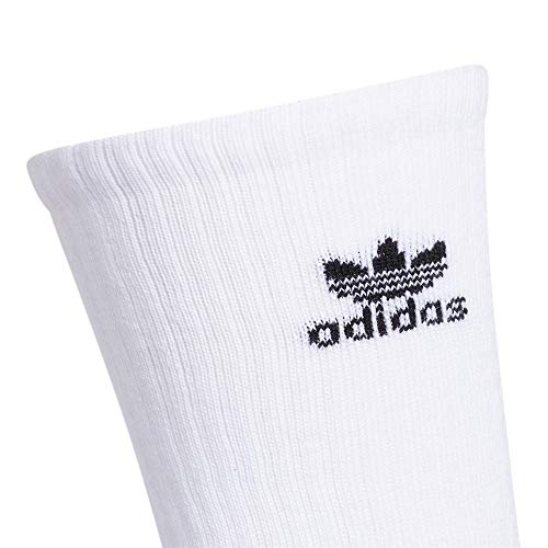 adidas Originals Trefoil Crew Socks (6-Pair), White/Black, Large