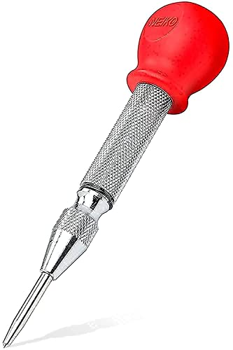 NEIKO 02639A 6-Inch Automatic Center Hole Punch with Adjustable One-Handed Spring Impact, Chrome-Plated Shank, and Premium S2 Steel Tip
