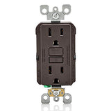 Leviton GFNT1-W Self-Test SmartlockPro Slim GFCI Non-Tamper-Resistant Receptacle with LED Indicator, Wallplate Included, 15-Amp, White
