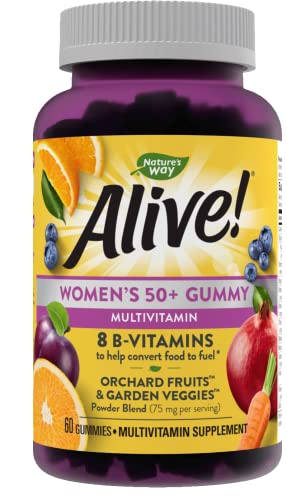 Nature's Way Alive! Women’s 50+ Gummy Multivitamins, Supports Multiple Body Systems, Supports Cellular Energy, B-Vitamins, Gluten-Free, Vegetarian, Mixed Berry Flavored, 150 Gummies
