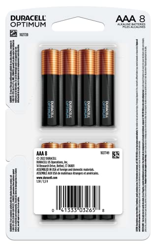 Duracell Optimum AAA Batteries, 24 Count Pack Triple A Battery with Power Boost Ingredients, Long-Lasting Power Alkaline AAA Battery for Household (Ecommerce Packaging)