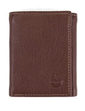 Timberland Men's Genuine Leather RFID Blocking Trifold Security Wallet, Black, One Size