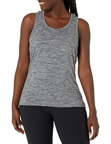 Amazon Essentials Womens Tech Stretch Racerback Tank Top (Available in Plus Size), Pack of 2, Black/Dark Grey Space Dye, 5X