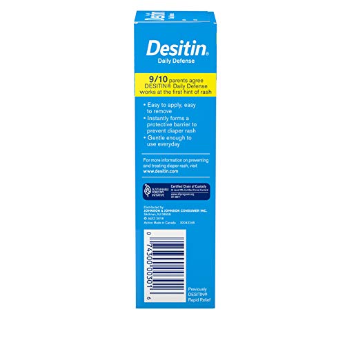 Desitin Daily Defense Baby Diaper Rash Cream with Zinc Oxide to Treat, Relieve & Prevent diaper rash, Hypoallergenic, Dye-, Phthalate- & Paraben-Free, 4 oz