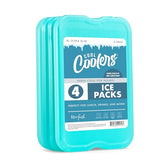 Cool Coolers by Fit + Fresh, Reusable & Long-Lasting XL Slim Ice Packs, Cold Packs for Lunch Boxes, ice Pack for Lunch Bags. Cooler Accessories for Camping, Beach, Lunch, and Work, 8PK, Multicolored