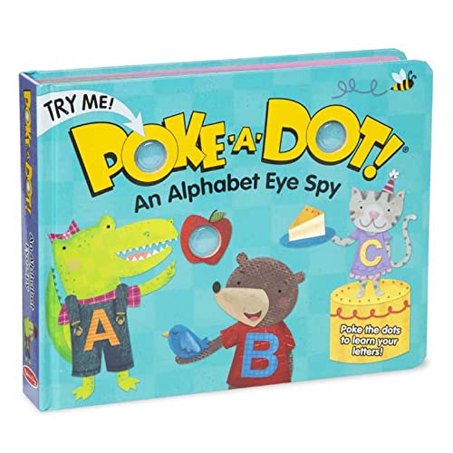 Melissa & Doug Childrens Book - Poke-a-Dot An Alphabet Eye Spy (Board Book with Buttons to Pop) - Alphabet Pop It Book, Push Pop Book For Toddlers And Kids Ages 3+