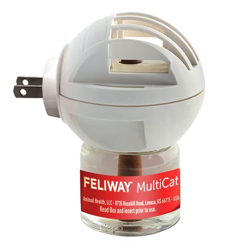 FELIWAY MultiCat Calming Pheromone Diffuser for house-cats, 30 Day Starter Kit (48 mL)