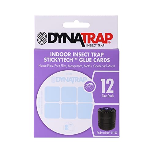 DynaTrap 21523 Replacement StickyTech Glue Boards for DT152 Indoor Insect Trap and Killer – 12 Pack