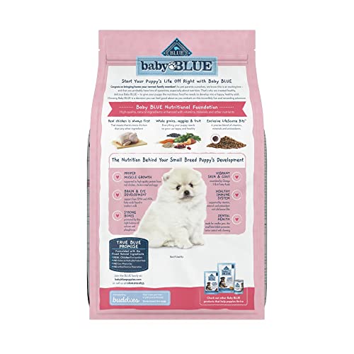 Blue Buffalo Baby BLUE Healthy Growth Formula Natural Small Breed Puppy Dry Dog Food, Chicken and Oatmeal Rice Recipe 4-lb