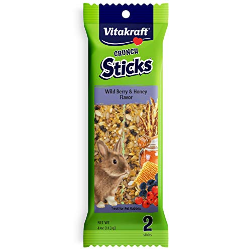 Vitakraft Crunch Sticks Rabbit Treat - Carrot and Honey - Rabbit Chew Sticks (Wild Berry & Honey)