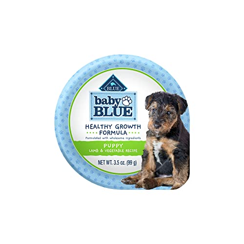 Blue Buffalo Baby Blue Healthy Growth Formula Natural Puppy Wet Dog Food Cup, Lamb and Vegetable Recipe 3.5-oz Cups (Pack of 12)
