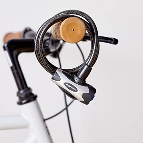 Amazon Basics 6 ft. Adjustable Bike Cable Key Lock, Black, 1-Pack