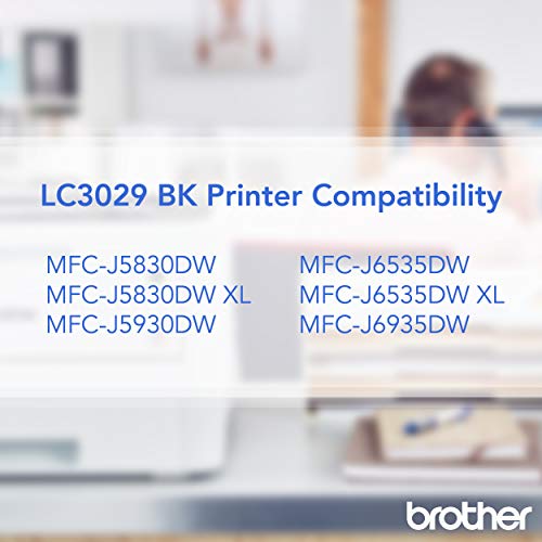Brother Genuine Super High Yield Black Ink Cartridge, LC3029BK, Replacement Black Ink, Includes 2 Cartridges of Black Ink, Page Yield Up To 3000 Pages, Amazon Dash Replenishment Cartridge, LC3029