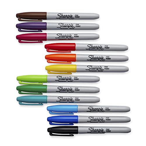 SHARPIE Electro Pop Permanent Markers, Fine Point, Assorted Colors, 24 Count