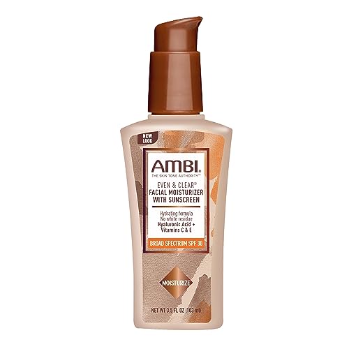 Ambi Even & Clear Daily Facial Moisturizer with SPF 30, 3.5 Ounce