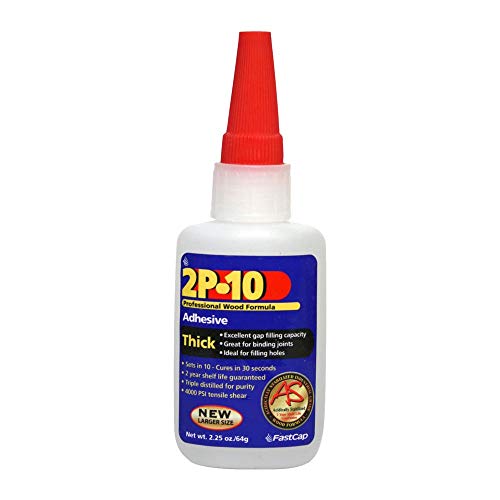 FastCap 2P-10 Professional Thick Wood Adhesive Glue - Ideal for Wood Works - All Purpose Application - 4000 PSI Tensile & Sheer - 2 oz. - 80208