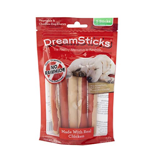 DreamBone DreamSticks, Rawhide Free Dog Chew Sticks Made with Real Chicken and Vegetables, 9 Sticks