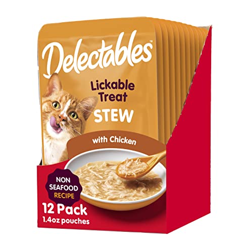 Hartz Delectables Non-Seafood Stew Lickable Wet Cat Treats, Chicken & Duck, 1.4 Ounce (Pack of 12)