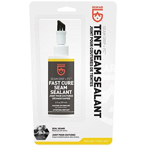 GEAR AID Seam Grip FC Fast Cure Sealant for Nylon and Polyester Tents, Tarps, Awnings, Clear, 2 oz