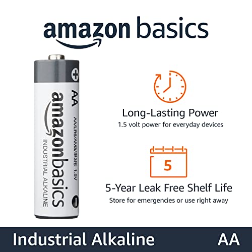 Amazon Basics 150-Pack AA Alkaline Industrial Batteries, 1.5 Volt, 5-Year Shelf Life