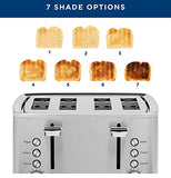 GE Stainless Steel Toaster | 2 Slice | Extra Wide Slots for Toasting Bagels, Breads, Waffles & More | 7 Shade Options for the Entire Household to Enjoy | Countertop Kitchen Essentials | 850 Watts
