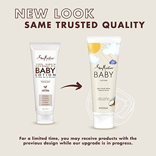 SheaMoisture Baby Lotion for Baby Skin 100% Virgin Coconut Oil, Clear Skin Moisturizer 8 oz