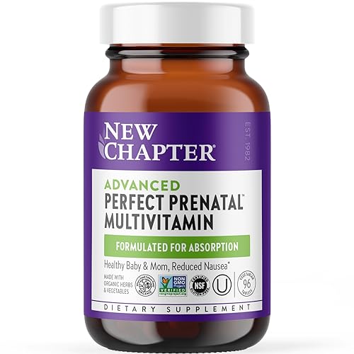 New Chapter Perfect Prenatal Vitamins,192ct, Organic Prenatal Vitamins, Non-GMO Ingredients for Healthy Baby & Mom - Folate (Methylfolate), Iron, Vitamin D3, Fermented with Whole Foods and Probiotics