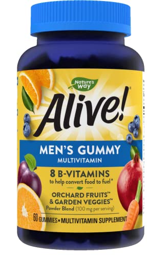 Nature's Way Alive! Men's Gummy Multivitamin, High Potency B-Vitamin Complex, Supports Muscle Function*, Fruit Flavored, 150 Gummies