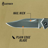 Gerber Gear Paraframe Mini Pocket Knife - 2.2 Plain Edge Blade Length Folding Knife - EDC Gear and Equipment - Stainless Steel